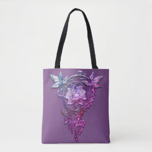Art nouveau elegant-blommans rosa lila tygkasse