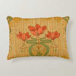 Art nouveau elegant blommigt  vallmoblommor victor prydnadskudde