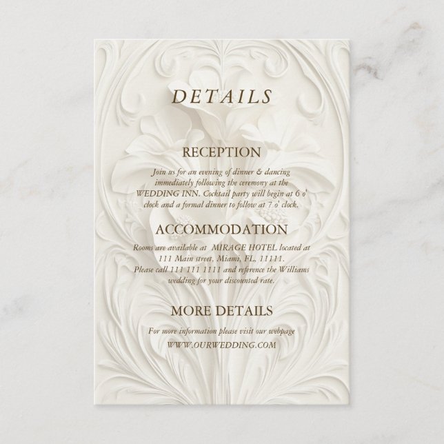 Art Nouveau Elegant Floral Details Tilläggskort (Framsida)