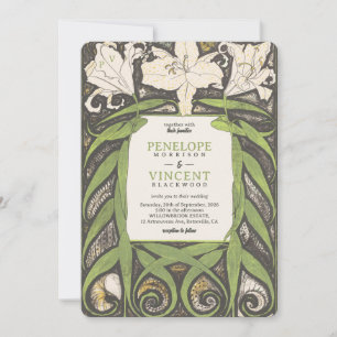 Art nouveau Elegant Lily Inbjudningar