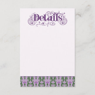 Art Nouveau Elegant Thistle Lilac Enclosure Card Tilläggskort