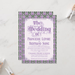 Art Nouveau Elegant Thistle Lilac Inbjudningar