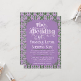 Art Nouveau Elegant Thistle Royal Lavender Inbjudningar