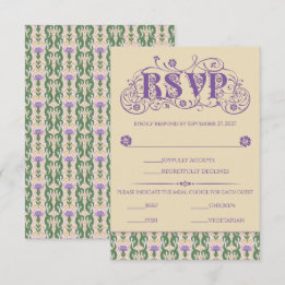 Art Nouveau Elegant Tistel Vintage Gul OSA Kort
