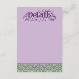 Art Nouveau Eleganta Kärleksfåglar Lila  Tilläggskort