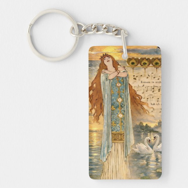Art Nouveau Elsa Lohengrin Affisch med svanar  (Framsidan)