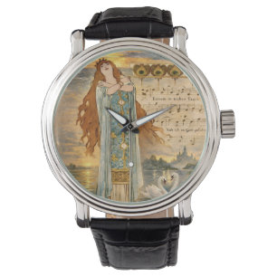Art Nouveau Elsa Lohengrin Affisch med Svanar Armbandsur