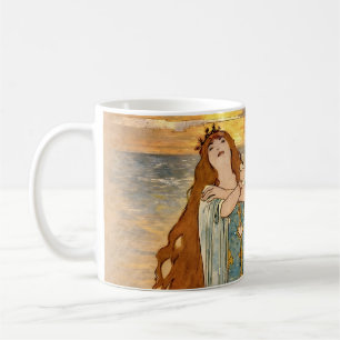 Art Nouveau Elsa Lohengrin Affisch med Svanar Kaffemugg