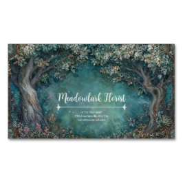 Art nouveau Enchanted Forest Magnetiska Visitkort