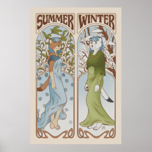 Art nouveau Ermine-Håriget Poster