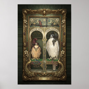 Art Nouveau Fågel - Rovfågel Väggkonst