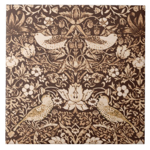 Art nouveau, fågelfauna och blomsterkläder, Mör Kakelplatta