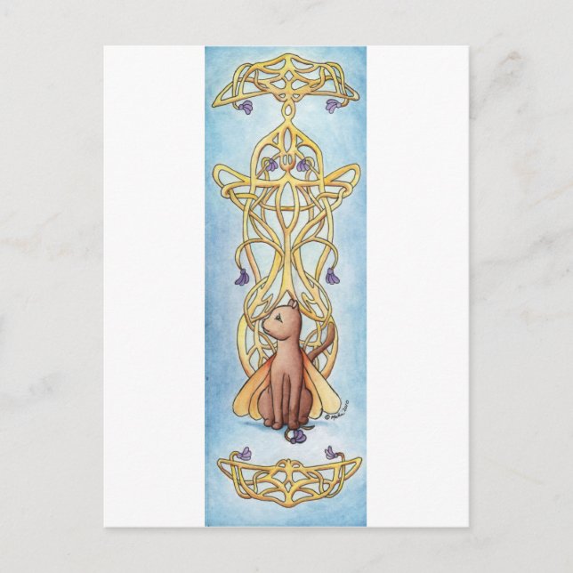 art nouveau Fairy Cat Vykort (Framsida)