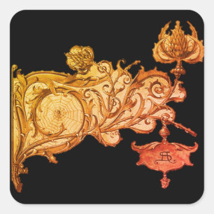 Art nouveau fall sconce spindelnät anton seder fyrkantigt klistermärke