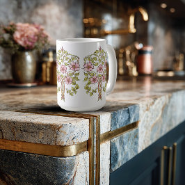 Art Nouveau fantasifulla blommor Kaffemugg
