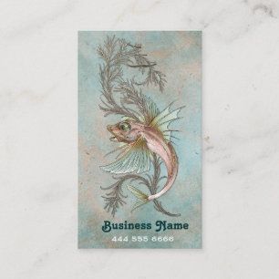 Art nouveau Fantasy Fish Visitkort