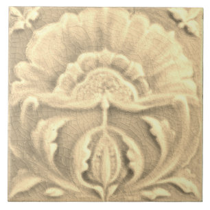 Art nouveau faux jugendstillblomma (guld) kakelplatta
