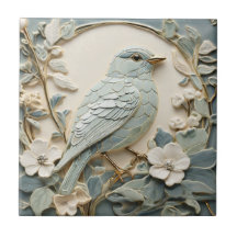 Art nouveau Faux Relief Bluebird Bird Höger Mint