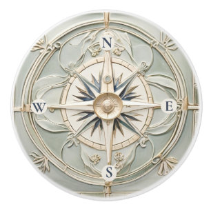 Art nouveau Faux Relief Nautiques Compass Ro Knopp