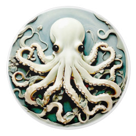 Art nouveau Faux Relief Octopus - Ocean Sea Life Knopp