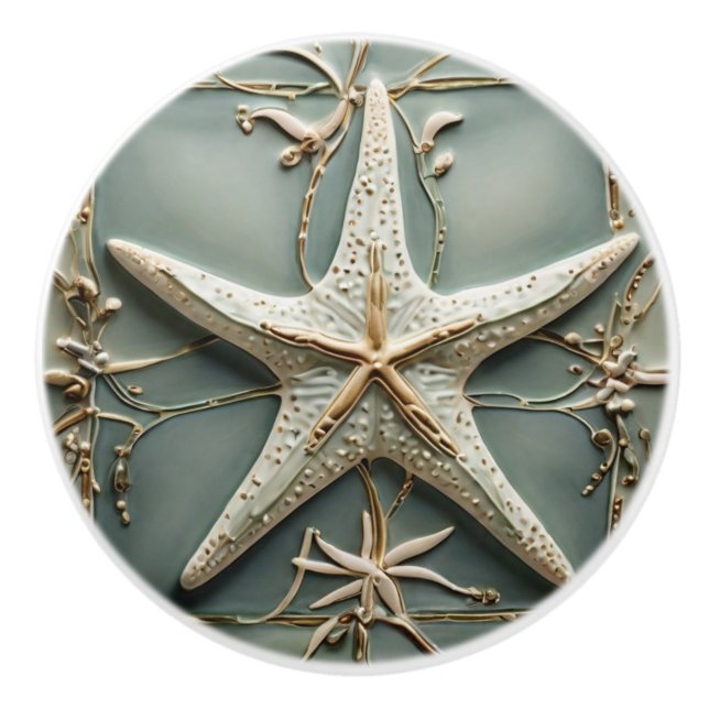 Art nouveau Faux Relief Starfish Sea Star Marine Knopp (Framsidan)