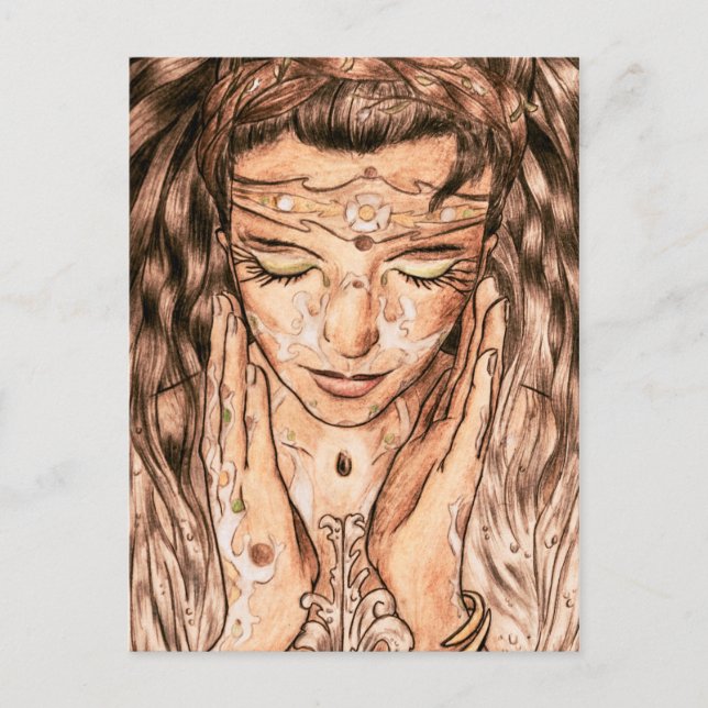 Art nouveau Fine Art etnisk Dam Vykort (Framsida)