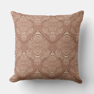 Art Nouveau-fjädermönster i orange Kudde