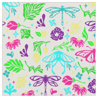 art nouveau fjäril trollslända antika blommor tyg