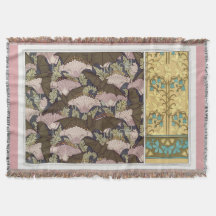 Art nouveau fladdermöss och campanulas blommigt te