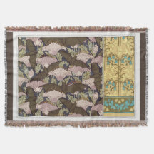 Art nouveau fladdermöss och campanulas blommigt te