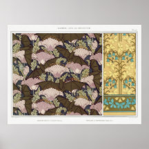 Art nouveau fladdermöss och campanulas blommigt te