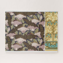 Art nouveau fladdermöss och campanulas blommigt te