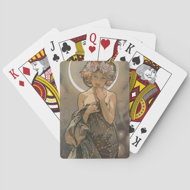 Art Nouveau-flicka  Casinokort (Baksidan)