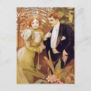 Art nouveau Flirt Vykort