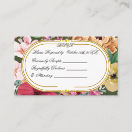 Art Nouveau Floral Calligraphy RSVP Card  Tilläggskort