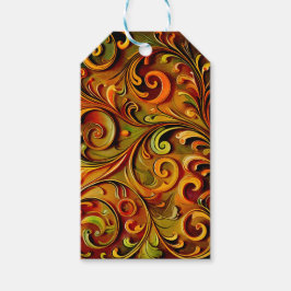 Art Nouveau floral design Presentetikett