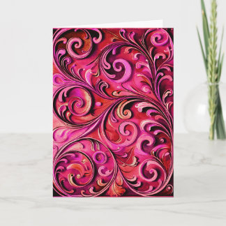 Art Nouveau floral design Rusty Rose Kort