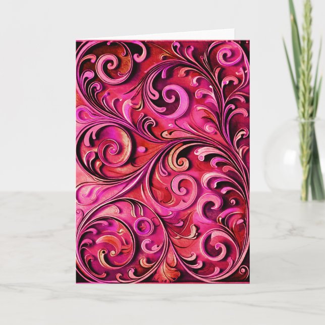 Art Nouveau floral design Rusty Rose Kort (Framsida)