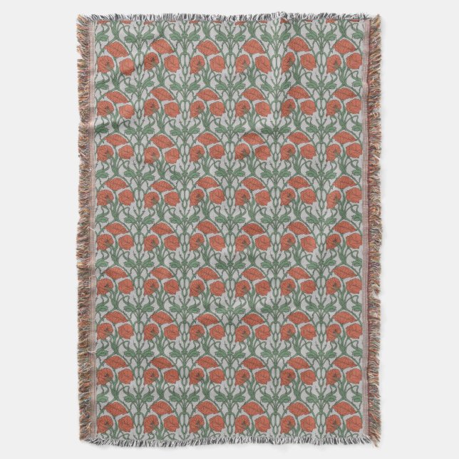 Art Nouveau Floral Throw Blanket Filt (Framsidan Vertikal)