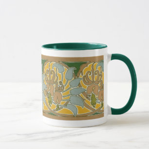 Art nouveau Flower Gräns - Mugg