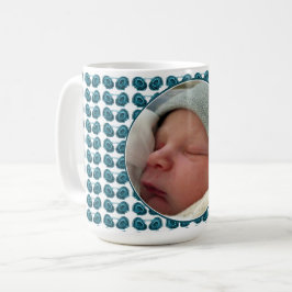 Art nouveau Flowers i Blue Kaffemugg