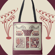 Art nouveau Flowers och Pinecones