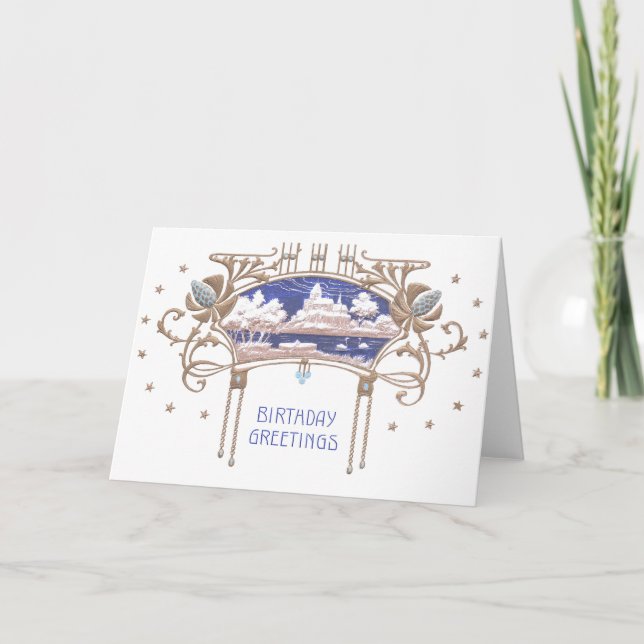 Art nouveau-födelsedagen kort (Framsida)