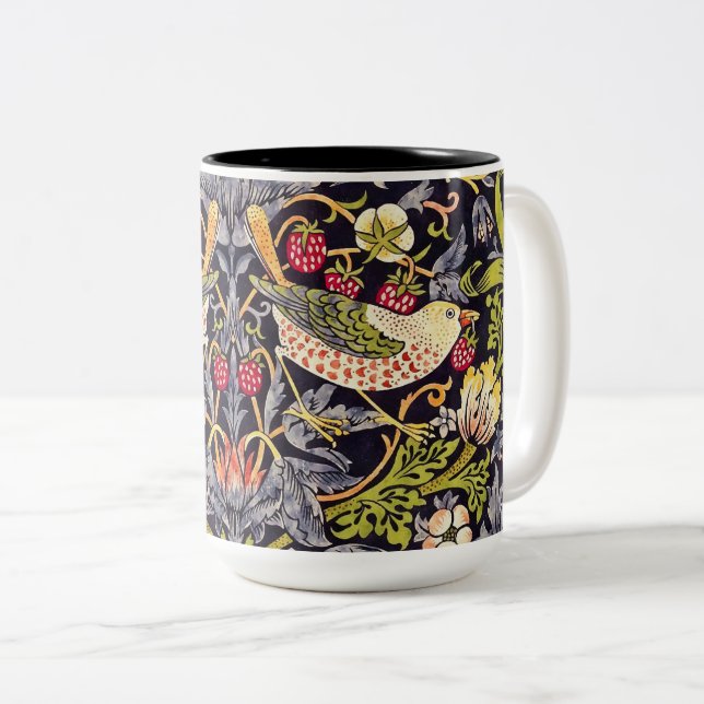 Art nouveau för blommigt för William Morris Två-Tonad Mugg (Framsida höger)