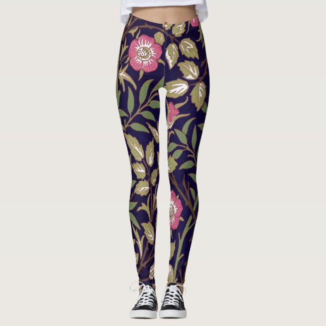 Art nouveau för William Morris söt Briarblommigt Leggings (Framsida)