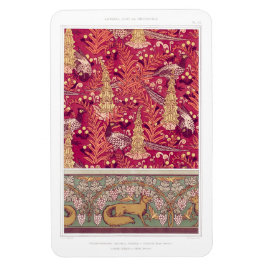 Art nouveau fox pheasant Foxglove verneuil Magnet