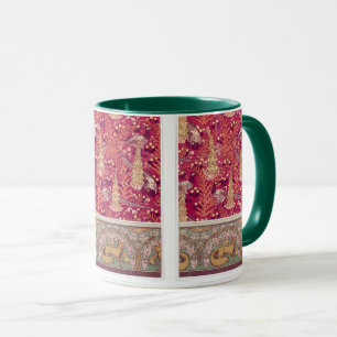Art nouveau fox pheasant Foxglove verneuil red Mugg
