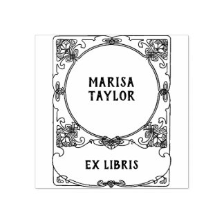 Art nouveau frame ex libris stämpel
