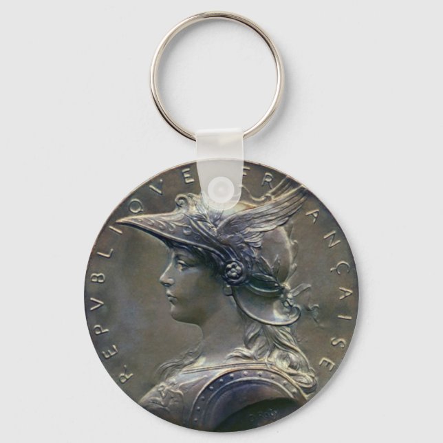 Art nouveau Fransk Medallion Nyckelring (Framsida)