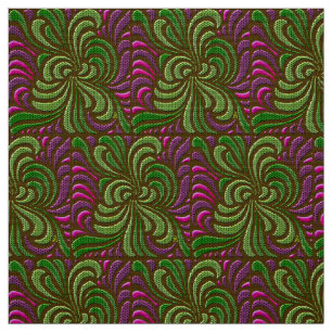 Art nouveau Fri-Bildar virvlar runt - grönt och Tyg